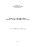 Luận án Tiến sĩ Giáo dục học: Nghiên cứu sử dụng B-learning trong dạy học phần “Điện học” Vật lí 9 THCS
