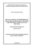 Summary of Doctorate Thesis in Education Sciences: Management of intermediate-level human resources training for Industrial Parks in Ha Nam province