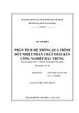 Luận án Tiến sĩ Kỹ thuật: Phân tích hệ thống quá trình đốt nhiệt phân chất rắn công nghiệp đặc trưng