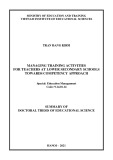 Summary of Doctorate Thesis in Education Sciences: Managing lower secondary teachers’ in-service training activities towards competency approach