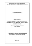 Summary of Doctoral Thesis on Educational Sciences: Developing listening and speaking skills for children with hearing impairment aged 3-6 years