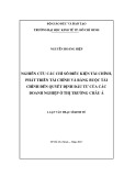 Luận văn Thạc sĩ Kinh tế: Nghiên cứu các chỉ số điều kiện tài chính, phát triển tài chính, ràng buộc tài chính đến quyết định đầu tư của các doanh nghiệp ở thị trường châu Á