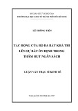 Luận văn Thạc sĩ Kinh tế: Tác động của bộ ba bất khả thi lên sự bất ổn định trong thâm hụt ngân sách