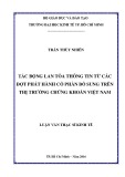 Luận văn Thạc sĩ Kinh tế: Tác động lan tỏa thông tin từ các đợt phát hành cổ phần bổ sung trên thị trường chứng khoán Việt Nam