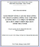 Tóm tắt luận văn Thạc sĩ Quản trị kinh doanh: Giải pháp nâng cao sự hài lòng về chất lượng công tác chi trả lương hưu và trợ cấp bảo hiểm xã hội qua bưu điện trên địa bàn tỉnh Trà Vinh