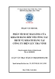 Tóm tắt luận văn Thạc sĩ Quản trị kinh doanh: Phân tích sự hài lòng của khách hàng đối với công tác dịch vụ khách hàng tại Công ty điện lực Trà Vinh