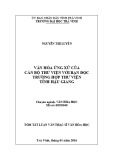 Tóm tắt luận văn Thạc sĩ Văn hóa học: Văn hóa ứng xử của cán bộ thư viện với bạn đọc trường hợp Thư viện tỉnh Hậu Giang