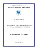Luận văn Thạc sĩ Kinh tế: Mối quan hệ giữa TOT và tiết kiệm tư nhân ở các nước đang phát triển khu vực Châu Á