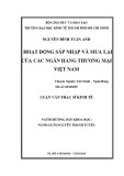 Luận văn Thạc sĩ Kinh tế: Hoạt động sáp nhập và mua lại của các Ngân hàng thương mại Việt Nam