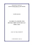 Luận văn Thạc sĩ Kinh tế: Tác động của chi tiêu công đến phát triển nguồn nhân lực tỉnh Cà Mau