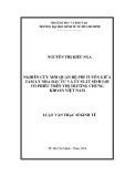 Luận văn Thạc sĩ Kinh tế: Nghiên cứu mối quan hệ phi tuyến giữa tâm lý nhà đầu tư và tỷ suất sinh lợi cổ phiếu trên thị trường chứng khoán Việt Nam