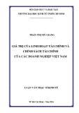 Luận văn Thạc sĩ Kinh tế: Giá trị của linh hoạt tài chính và chính sách tài chính của các doanh nghiệp Việt Nam