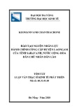 Tóm tắt Luận văn Thạc sĩ Kinh tế phát triển: Đào tạo nguồn nhân lực hành chính công cấp huyện Laongam của tỉnh Saravanh, nước Cộng hòa Dân chủ Nhân dân Lào