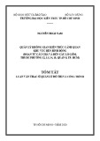 Tóm tắt Luận văn Thạc sĩ Quản lý đô thị và công trình: Quản lý không gian kiến trúc cảnh quan khu vực bến Bình Đông (đoạn từ cầu Chà và đến cầu Lò Gốm, thuộc phường 12, 13, 14, 15, quận 8, tp. HCM)