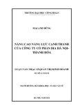 Luận văn Thạc sĩ Quản trị Kinh doanh: Nâng cao năng lực cạnh tranh của Công ty Cổ phần Bia Thanh Hóa