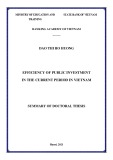 Summary of Doctoral Thesis: Efficiency of public investment in the current period in Vietnam