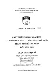 Luận văn Thạc sĩ Quản trị kinh doanh: Phát triển nguồn nhân lực tại Công ty Đầu tư Tài chính Nhà nước thành phố Hồ Chí Minh