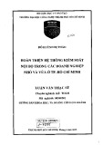 Luận văn Thạc sĩ Kế toán: Hoàn thiện hệ thống kiểm soát nội bộ trong các doanh nghiệp nhỏ và vừa ở TP. Hồ Chí Minh