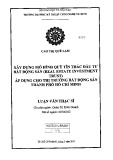 Luận văn Thạc sĩ Quản trị kinh doanh: Xây dựng mô hình quỹ tin thác đầu tư bất động sản (Real Estate Investment Trust) áp dụng cho thị trường bất động sản thành phố Hồ Chí Minh