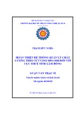 Luận văn Thạc sĩ Quản trị kinh doanh: Hoàn thiện hệ thống quản lý chất lượng theo TCVN ISO 9001:2008 đối với Cục thuế tỉnh Lâm Đồng