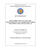 Luận văn Thạc sĩ Quản trị kinh doanh: Hoàn thiện công tác quản trị nguồn nhân lực của Tập đoàn Bưu chính Viễn thông Việt Nam tại Long An