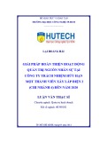 Luận văn Thạc sĩ Quản trị kinh doanh: Giải pháp hoàn thiện hoạt động quản trị nguồn nhân sự tại Công ty trách nhiệm hữu hạn một thành viên Xây lắp điện 2 (Chi nhánh 6) đến năm 2020