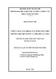 Tóm tắt Luận án Tiến sĩ Ngôn ngữ học: Chức năng tác động của ngôn ngữ thơ (Trường hợp thơ Tố Hữu, thơ Chế Lan Viên)