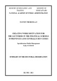 Summary of the doctoral dissertation: Creating work motivation for the lecturers in the political schools in provinces and centrally-run cities