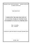 Summary of the doctor of economics’ dissertation: Completing the organization of accounting work in construction enterprises of Song Da Corporation