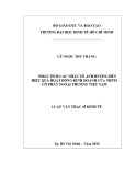 Luận văn Thạc sĩ Kinh tế: Phân tích các nhân tố ảnh hưởng đến hiệu quả hoạt động kinh doanh của NHTM cổ phần Ngoại Thương Việt Nam