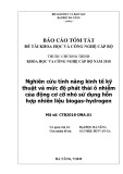 Báo cáo tóm tắt đề tài khoa học và công nghệ cấp Bộ: Nghiên cứu tính năng kinh tế kỹ thuật và mức độ phát thải ô nhiễm của động cơ cỡ nhỏ sử dụng hỗn hợp nhiên liệu biogas-hydrogen