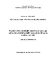 Đề tài khoa học và công nghệ cấp Trường: Nghiên cứu cải thiện khả năng tạo lực nâng của phương tiện bay kích cỡ nano, loại cánh đập