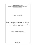 Tóm tắt Luận án Tiến sĩ Lịch sử: Đảng lãnh đạo tranh thủ sự giúp đỡ của Liên Xô về giáo dục và đào tạo thời kỳ 1954 - 1975