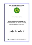 Luận án Tiến sĩ Nông nghiệp: Nghiên cứu đặc điểm nông sinh học của một số dòng lúa mới do lai xa giữa hai loài phụ indica và japonica