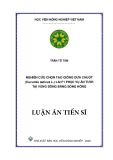 Luận án Tiến sĩ Nông nghiệp: Nghiên cứu chọn tạo giống dưa chuột (Cucumis sativus L.) lai F1 phục vụ ăn tươi tại vùng đồng bằng sông Hồng