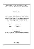 Abstract of Social work doctor’s dissertation: Social work services towards mental disorder-suffering children from the practice of Quang Ninh province