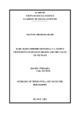 Summary of thesis will advances the philosophy: Karl Marx, Friedrich Engels, V. I. Lenin's Viewpoints on human's rights and the value to Vietnam