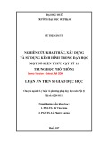 Tóm tắt luận văn Thạc sĩ Khoa học Giáo dục: Nghiên cứu khai thác, xây dựng và sử dụng kênh hình trong dạy học một số kiến thức Vật lí 11 trung học phổ thông