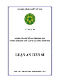 Luận án Tiến sĩ: Nghiên cứu một số đặc điểm sinh học và khả năng sản xuất của vịt Cổ Lũng, Thanh Hóa