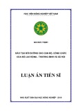 Luận án Tiến sĩ: Đào tạo bồi dưỡng cho cán bộ, công chức Bộ Lao động - Thương binh và Xã hội