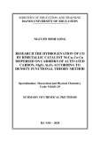 Summary of Chemical PhD Thesis: Research the hydrogenation of CO by bimetallic catalyst Ni-Cu, Co-Cu dispersed on carriers of activated carbon, MgO, Al2O3 according to density functional theory method