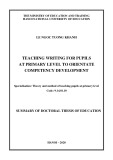 Summary of Doctoral Thesis of Education: Teaching writing for pupils at primary level to orientate competency development