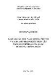 Tóm tắt Luận án Tiến sĩ Chăn nuôi: Đánh giá các mức năng lượng, protein và acid amin trong khẩu phân lên năng suất sinh sản của gà Ác đẻ trứng thương phẩm