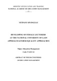 Abstract of the doctor thesis of education management: Developing female teaching staff in the Lao National University according to gender equality approach