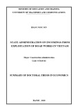 Summary of doctoral thesis in economics: State administration on incomings from exploitation of road works in Vietnam