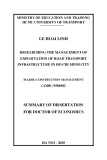 Summary of dissertation for doctor of economics: Researching the management of exploitation of road transport infrastructure in Ho Chi Minh city