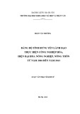 Luận văn Thạc sĩ Lịch sử: Đảng bộ tỉnh Hưng Yên lãnh đạo thực hiện công nghiệp hóa, hiện đại hóa nông nghiệp, nông thôn từ năm 2001 đến năm 2013