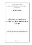 Luận văn Thạc sĩ chuyên ngành Tâm lý học: Thái độ học tập môn Lịch sử của học sinh trung học phổ thông ở Hà Nội