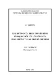 Luận văn Thạc sĩ chuyên ngành Báo chí: Ảnh hưởng của phim truyền hình Hàn Quốc đối với lối sống của công chúng thành phố Hồ Chí Minh