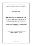 Summary of Doctoral dissertation of Educational Science: Developing spatial thinking for students in teaching geography for 12th grade in high school